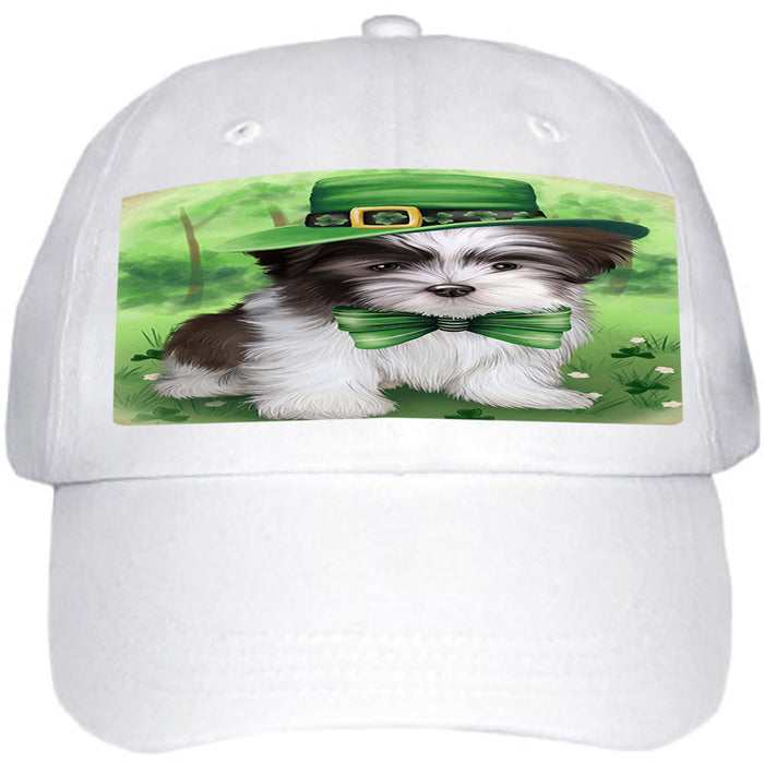 St. Patricks Day Irish Portrait Malti Tzu Dog Ball Hat Cap HAT50241