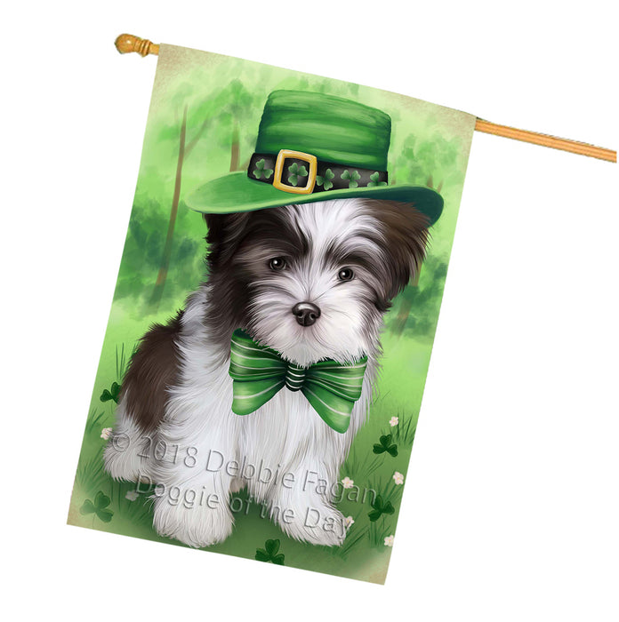 St. Patricks Day Irish Portrait Malti Tzu Dog House Flag FLG48801
