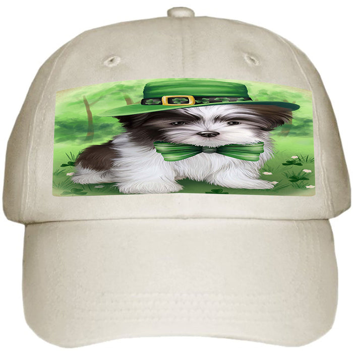 St. Patricks Day Irish Portrait Malti Tzu Dog Ball Hat Cap HAT50241