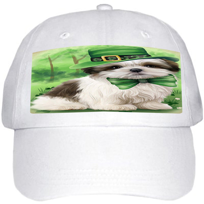 St. Patricks Day Irish Portrait Malti Tzu Dog Ball Hat Cap HAT50244