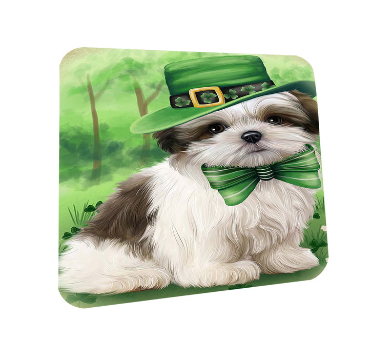 St. Patricks Day Irish Portrait Malti Tzu Dog Coasters Set of 4 CST48796