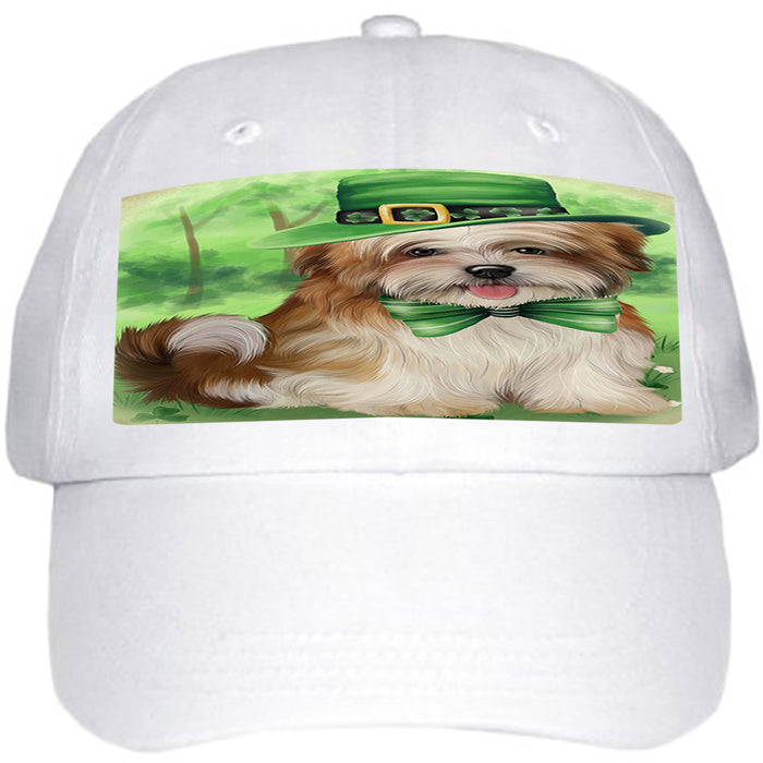 St. Patricks Day Irish Portrait Malti Tzu Dog Ball Hat Cap HAT50247