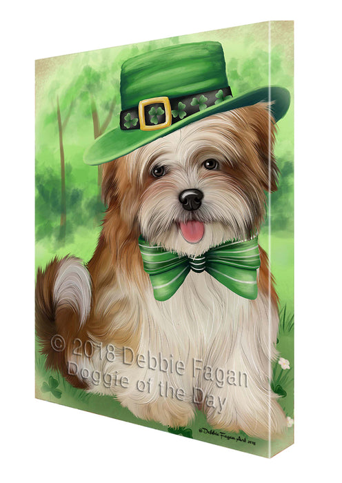 St. Patricks Day Irish Portrait Malti Tzu Dog Canvas Wall Art CVS55155