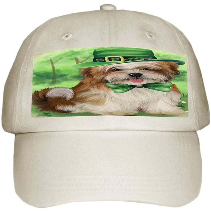 St. Patricks Day Irish Portrait Malti Tzu Dog Ball Hat Cap HAT50247