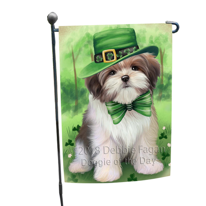 St. Patricks Day Irish Portrait Malti Tzu Dog Garden Flag GFLG48748