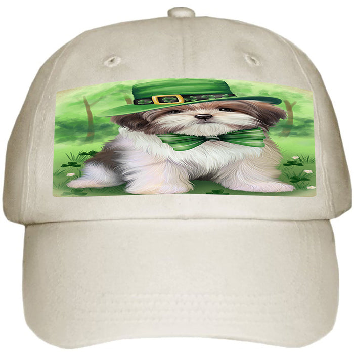 St. Patricks Day Irish Portrait Malti Tzu Dog Ball Hat Cap HAT50250