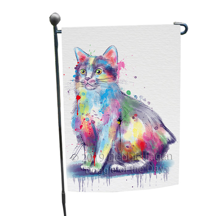 Watercolor Manx Cat Garden Flag GFLG66120