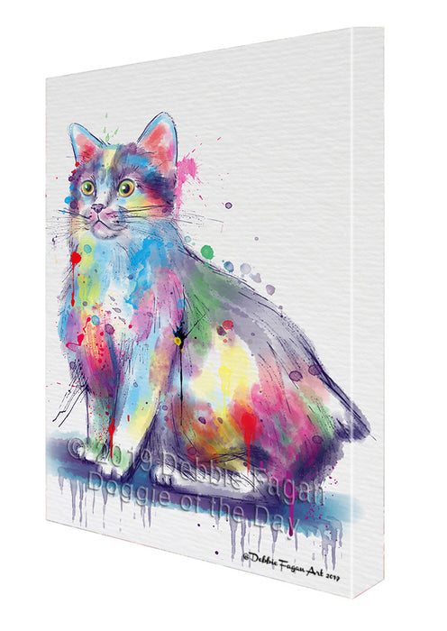 Watercolor Manx Cat Canvas Print Wall Art Décor CVS141884