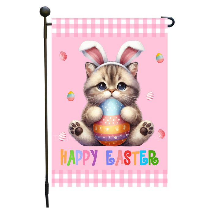 Manx Cat Easter Day Garden Flags for Outdoor Decorations - Double Sided Yard Lawn Easter Festival Decorative Gift - Holiday Cats Flag Decor 12 1/2"w x 18"h