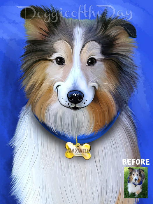 Digital Painting PERSONALIZED Caricature PET PORTRAIT! Custom Pet Dog or Cat Art