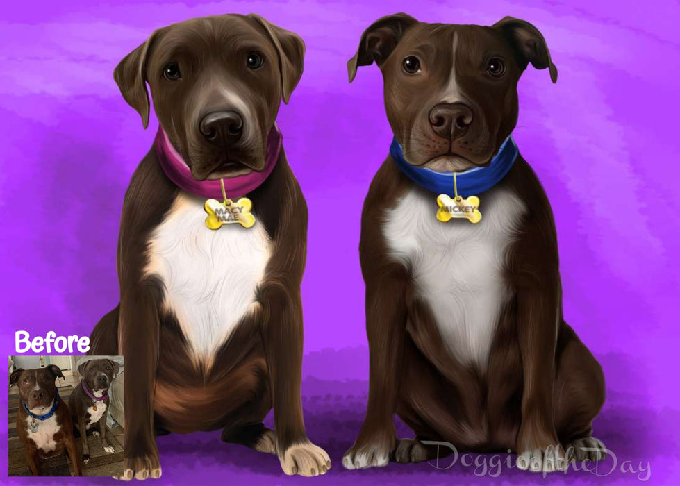 Digital Painting PERSONALIZED PET PORTRAIT! Custom Pet Dog or Cat Art