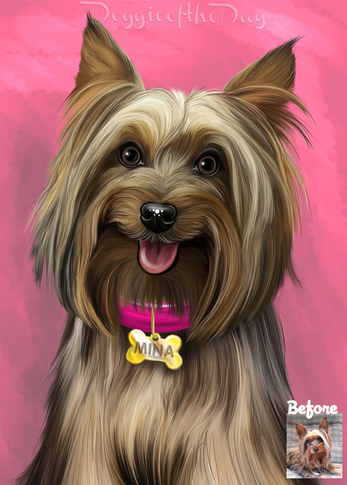 Digital Painting PERSONALIZED Caricature PET PORTRAIT! Custom Pet Dog or Cat Art