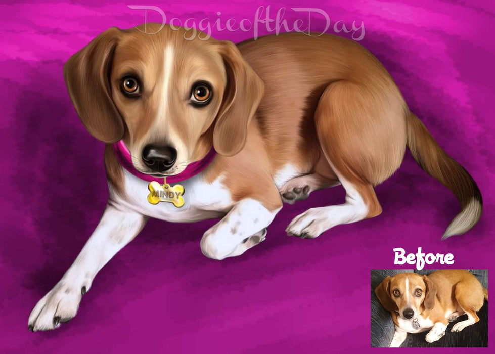 Digital Painting PERSONALIZED PET PORTRAIT! Custom Pet Dog or Cat Art