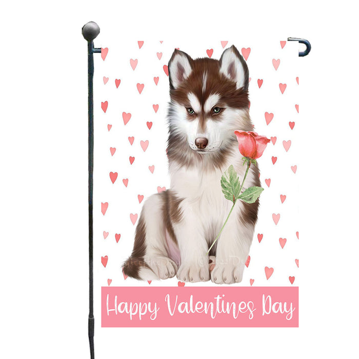 Mini Hearts Siberian Husky Dogs Garden Flags - Outdoor Double Sided Garden Yard Porch Lawn Spring Decorative Vertical Home Flags 12 1/2"w x 18"h