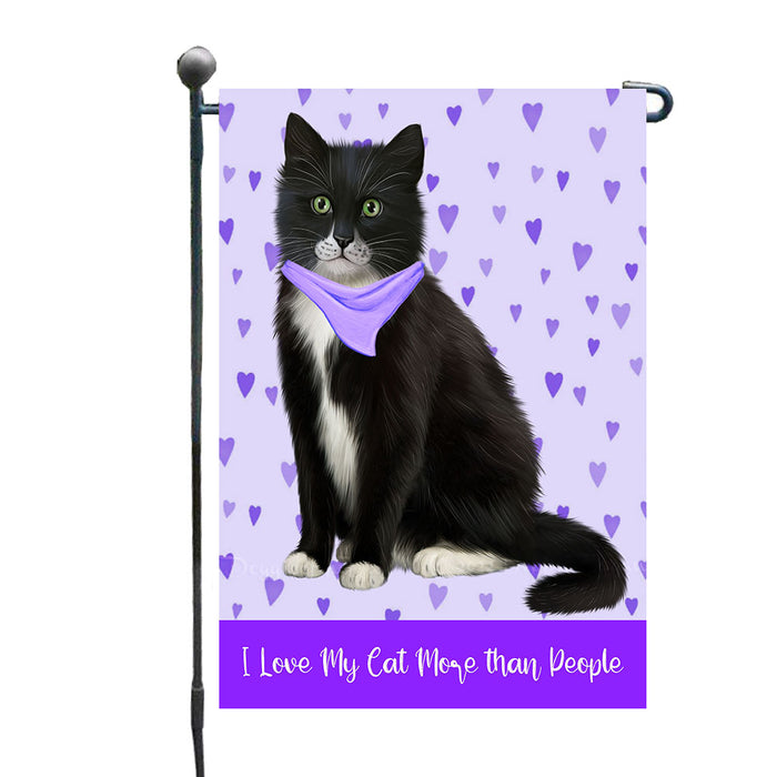 Mini Hearts Tuxedo Cats Garden Flags- Outdoor Double Sided Garden Yard Porch Lawn Spring Decorative Vertical Home Flags 12 1/2"w x 18"h