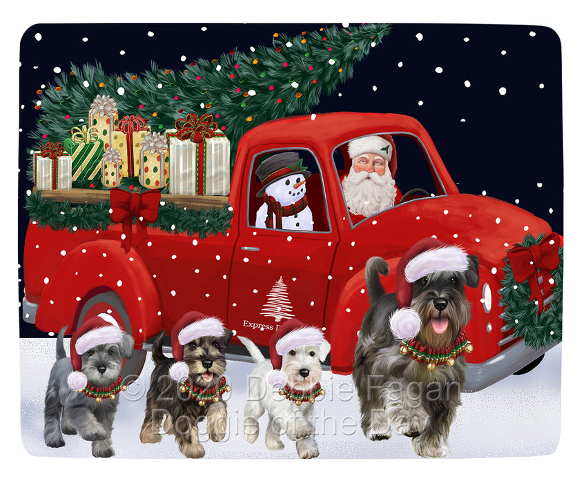 Christmas Express Delivery Red Truck Running Schnauzer Dogs Blanket BLNKT141863