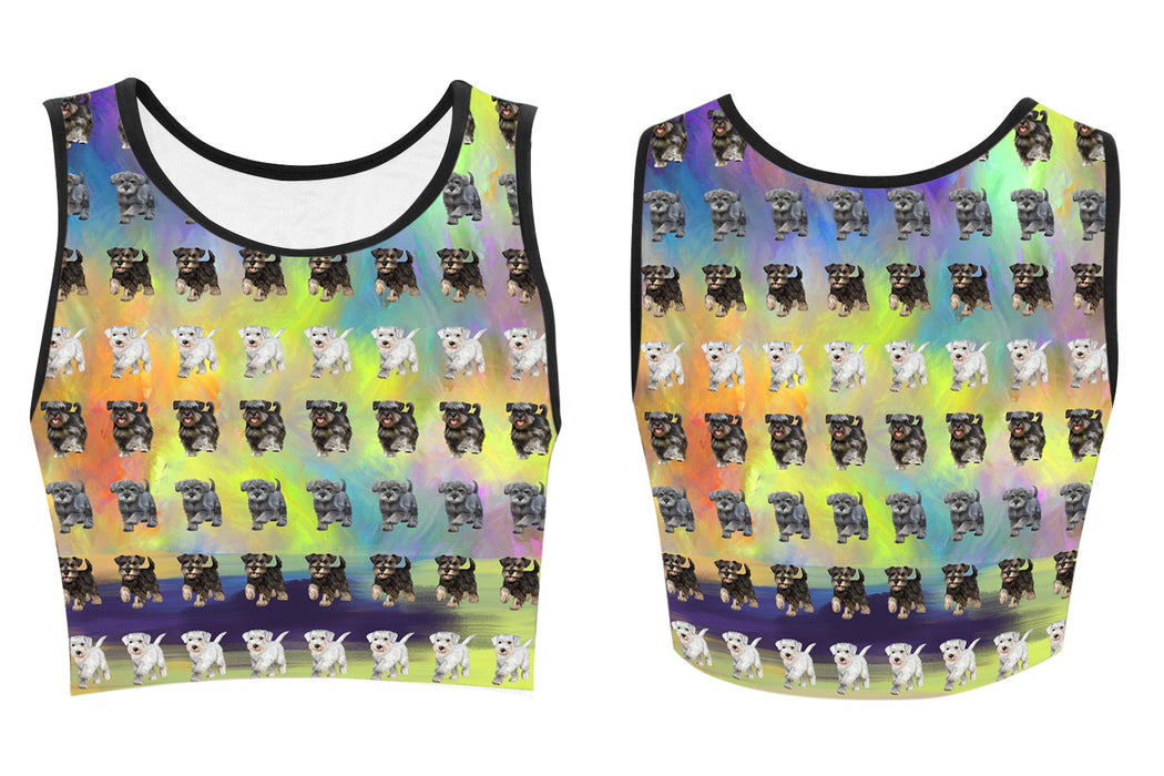 Paradise Wave Miniature Schnauzer Dogs Women's Crop Top