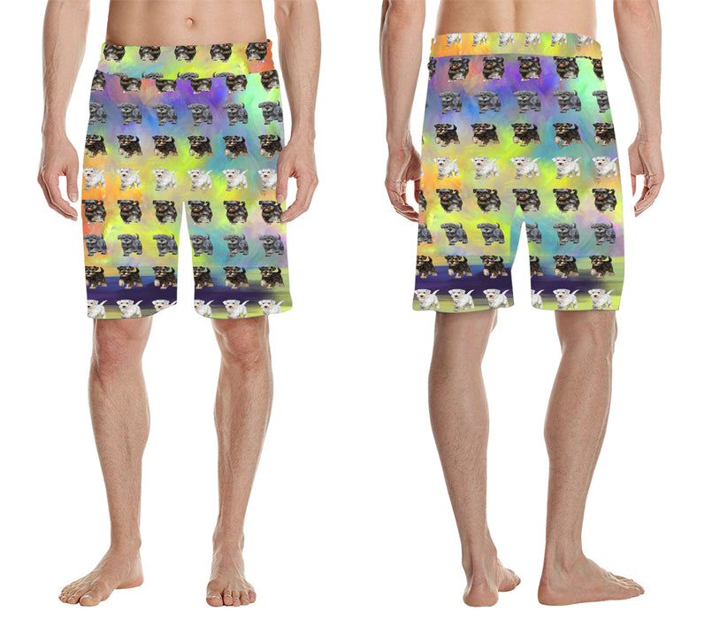 Paradise Wave Miniature Schnauzer Dogs All Over Print Men's Casual Shorts