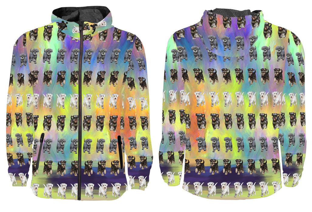 Paradise Wave Miniature Schnauzer Dogs All Over Print Windbreaker for Men