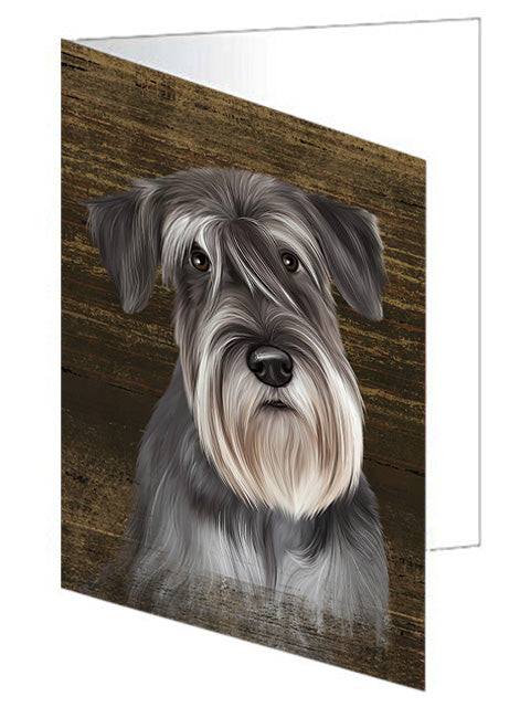 Rustic Miniature Schnauzer Dog Handmade Artwork Assorted Pets Greeting Cards and Note Cards with Envelopes for All Occasions and Holiday Seasons GCD55790
