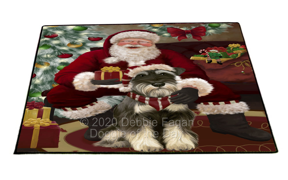 Santa's Christmas Surprise Schnauzer Dog Indoor/Outdoor Welcome Floormat - Premium Quality Washable Anti-Slip Doormat Rug FLMS57496