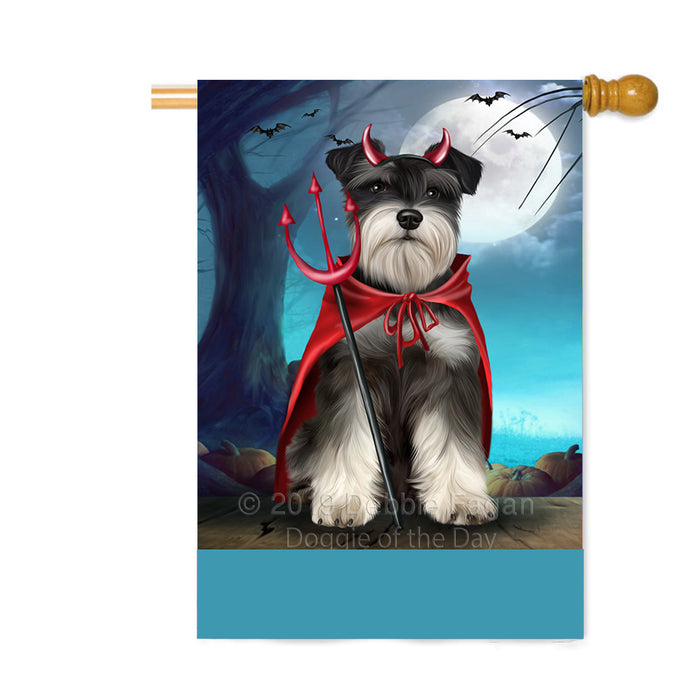 Personalized Happy Halloween Trick or Treat Miniature Schnauzer Dog Devil Custom House Flag FLG64169