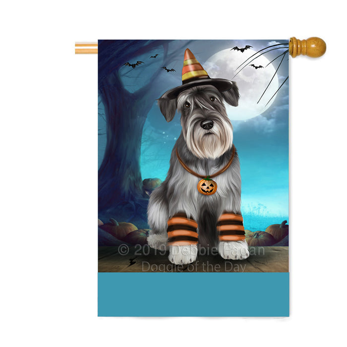 Personalized Happy Halloween Trick or Treat Miniature Schnauzer Dog Candy Corn Custom House Flag FLG64114