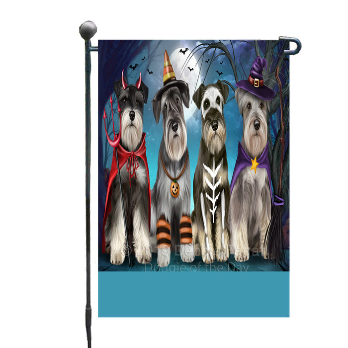 Personalized Happy Halloween Trick or Treat Miniature Schnauzer Dogs Custom Garden Flag GFLG64365