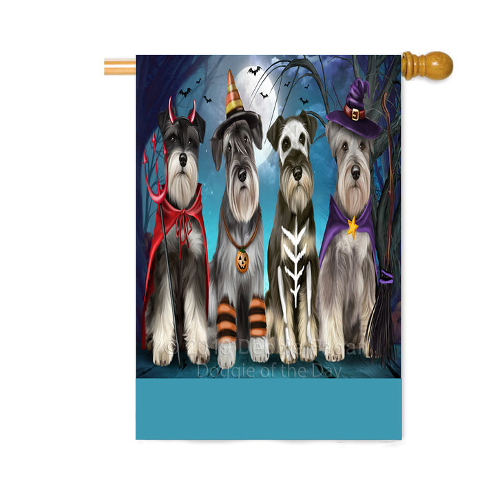 Personalized Happy Halloween Trick or Treat Miniature Schnauzer Dogs Custom House Flag FLG64056