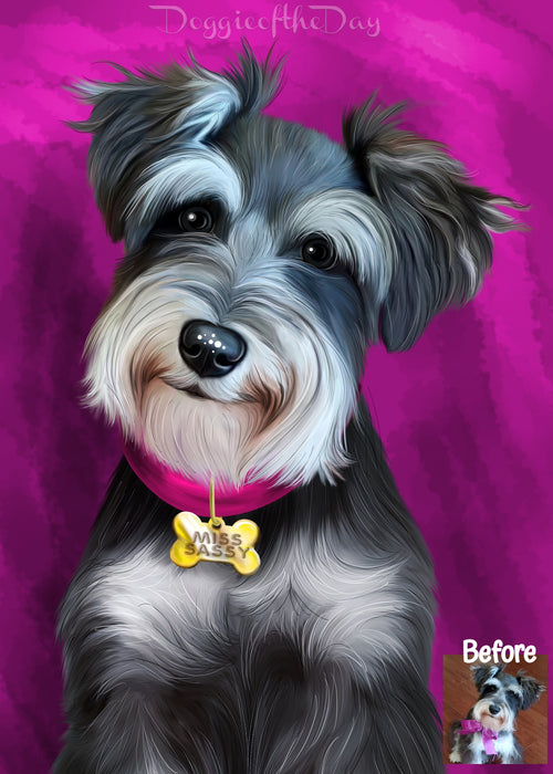 Digital Painting PERSONALIZED Caricature PET PORTRAIT! Custom Pet Dog or Cat Art