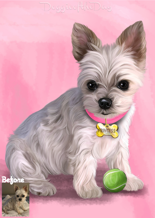 Digital Painting PERSONALIZED PET PORTRAIT! Custom Pet Dog or Cat Art