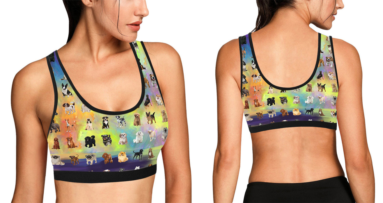 Paradise Wave Multi Breed Dogs All Over Print Women's Sports Bra