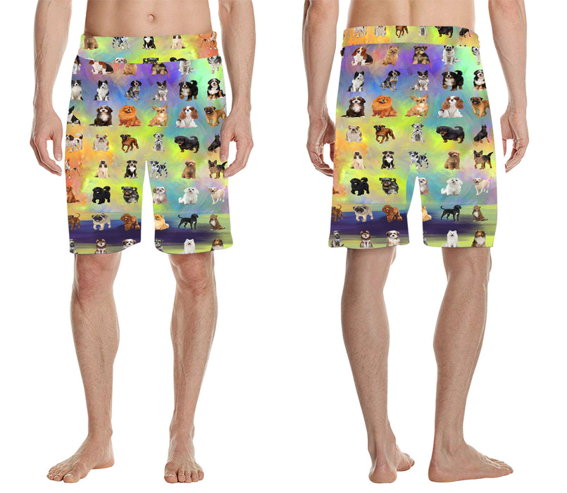 Paradise Wave Multi Breed Dogs All Over Print Men's Casual Shorts