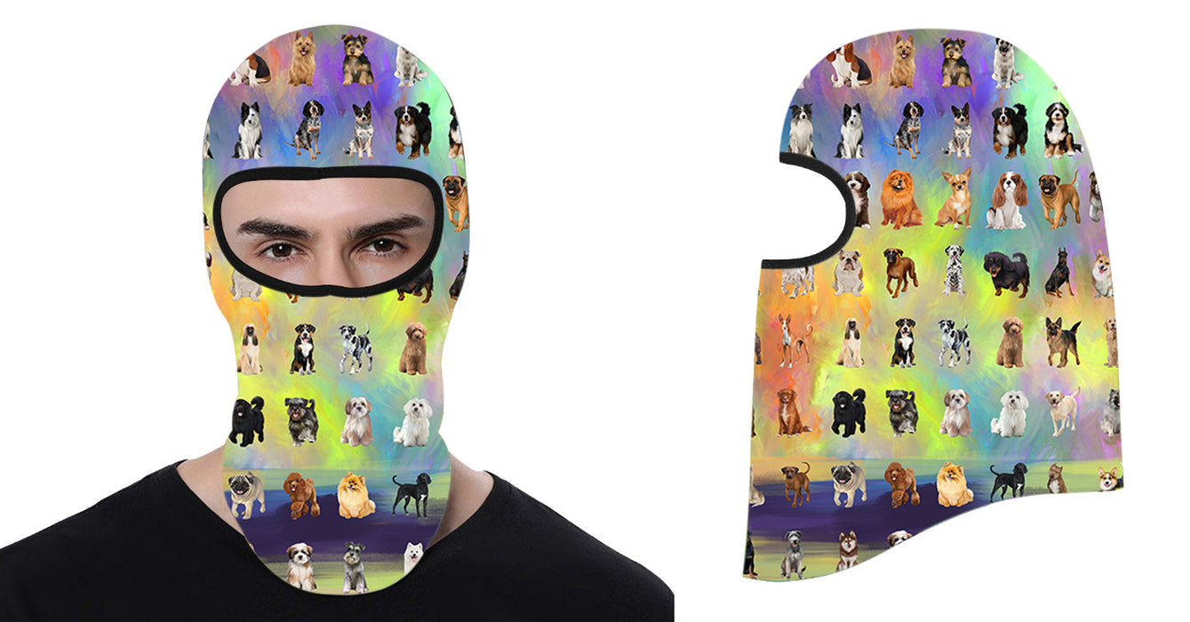 Paradise Wave Multi Breed Dogs All Over Print Balaclava Ski Mask