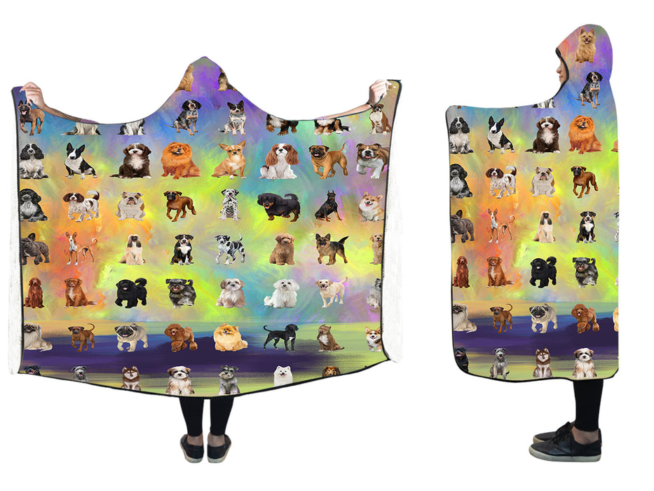 Paradise Wave Multi Breed Dogs Hooded Blanket 60x50