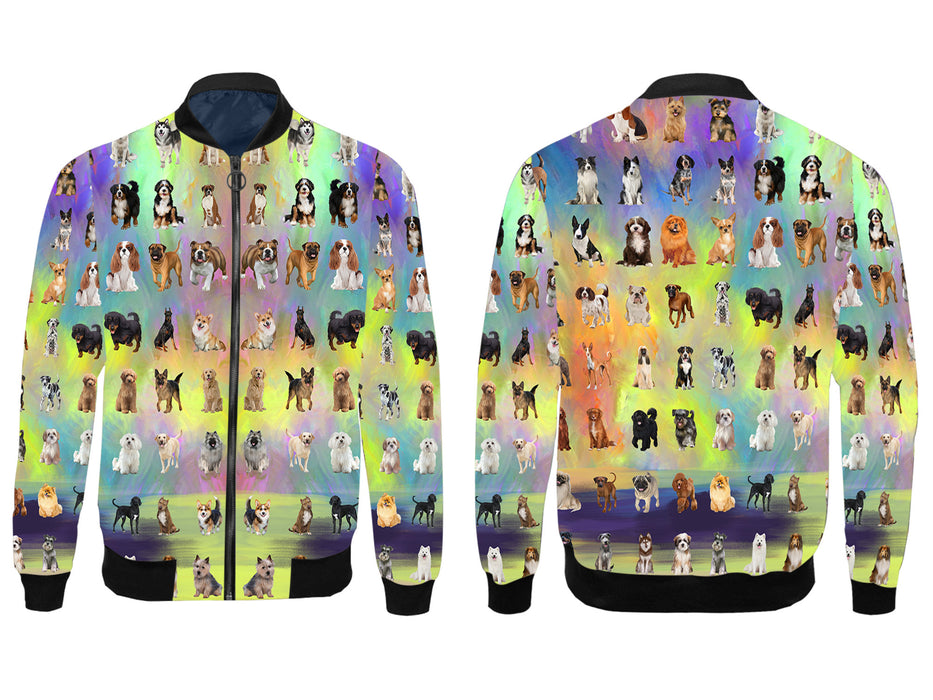 Paradise Wave Multi Breed Dogs All Over Print Men's Jacket