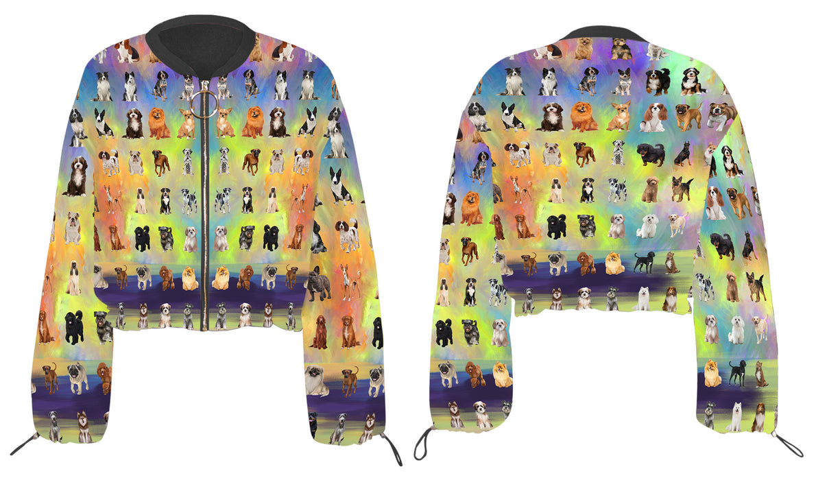 Paradise Wave Multi Breed Dogs Cropped Chiffon Women's Jacket