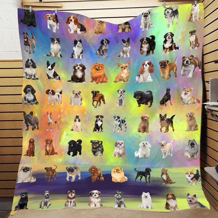 Paradise Wave Multi Breed Dogs Quilt