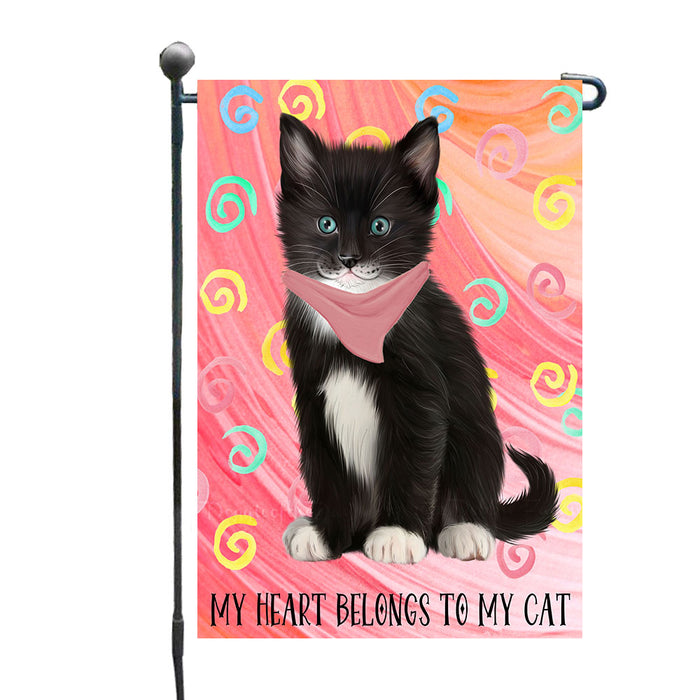 Multicolored Swirls Tuxedo Cats Garden Flags- Outdoor Double Sided Garden Yard Porch Lawn Spring Decorative Vertical Home Flags 12 1/2"w x 18"h
