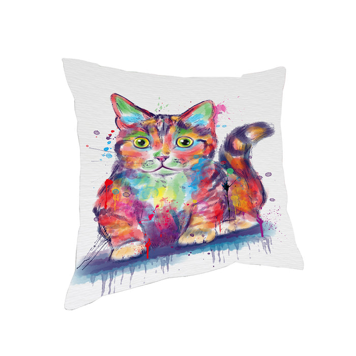 Watercolor Munchkin Cat Pillow with Top Quality High-Resolution Images - Ultra Soft Pet Pillows for Sleeping - Reversible & Comfort - Ideal Gift for Dog Lover - Cushion for Sofa Couch Bed - 100% Polyester