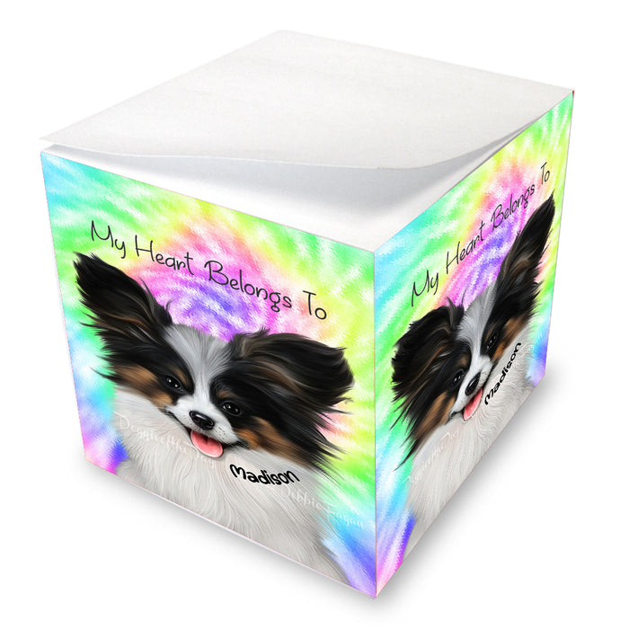 Add Your PERSONALIZED PET Painting Portrait Dog Cat Photo on Tie Dye Note Cube
