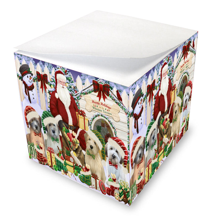 Christmas Dog House Wheaten Terriers Dog Note Cube NOC52612
