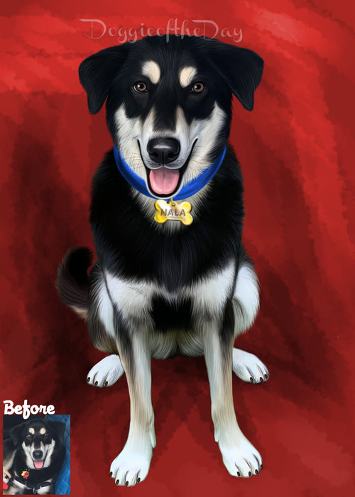 Digital Painting PERSONALIZED PET PORTRAIT! Custom Pet Dog or Cat Art