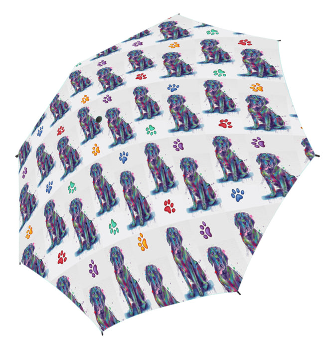 Watercolor Mini Neapolitan Mastiff DogsSemi-Automatic Foldable Umbrella