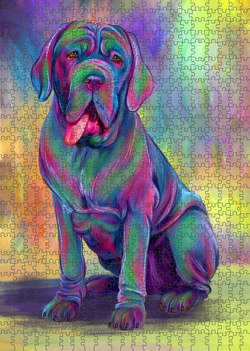 Paradise Wave Neapolitan Mastiff Dog Portrait Jigsaw Puzzle for Adults Animal Interlocking Puzzle Game Unique Gift for Dog Lover's with Metal Tin Box