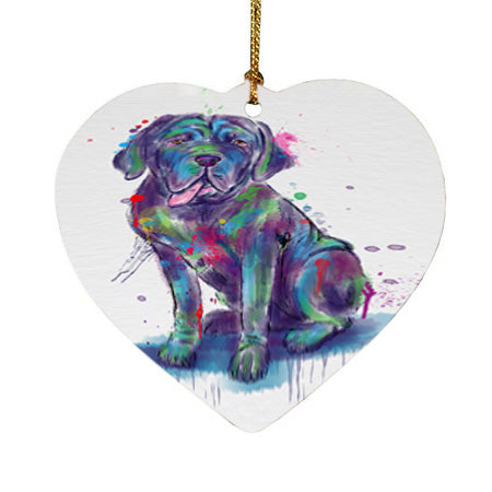 Watercolor Neapolitan Mastiff Dog Heart Christmas Ornament HPORA58790