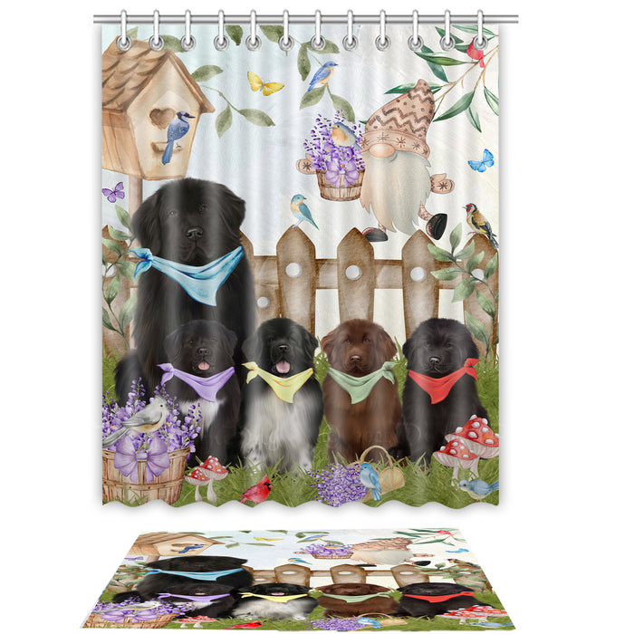 Newfoundland Shower Curtain with Bath Mat Set: Explore a Variety of Designs, Personalized, Custom, Curtains and Rug Bathroom Decor, Dog and Pet Lovers Gift