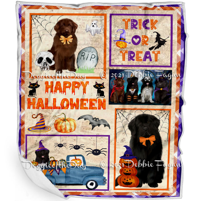 Happy Halloween Trick or Treat Newfoundland Dogs Blanket BLNKT143765