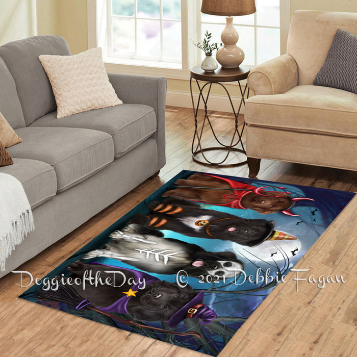 Happy Halloween Trick or Treat Newfoundland Dogs Polyester Living Room Carpet Area Rug ARUG66327