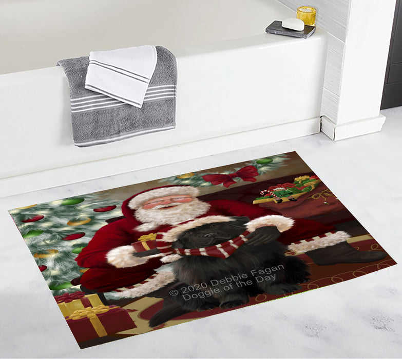 Santa's Christmas Surprise Newfoundland Dog Bathroom Rugs with Non Slip Soft Bath Mat for Tub BRUG55537